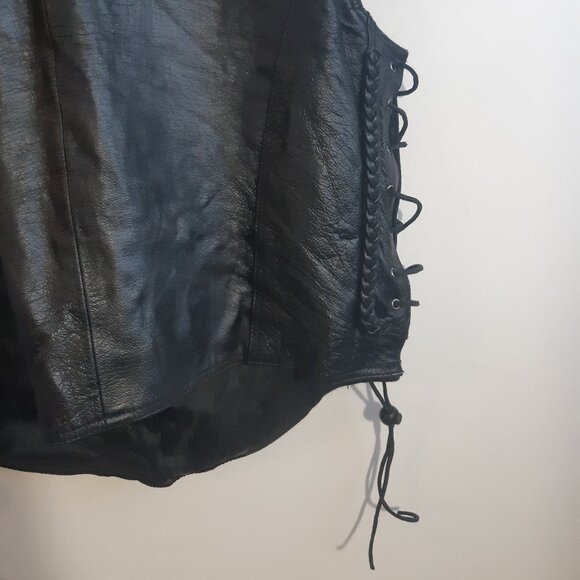 USA Leather - Men's - Genuine Black Leather Braided Trim & Side Laces - Large - Picture 11 of 16